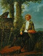 Jacques Sablet Portrait du peintre Conrad Gessner dans la campagne romaine oil on canvas